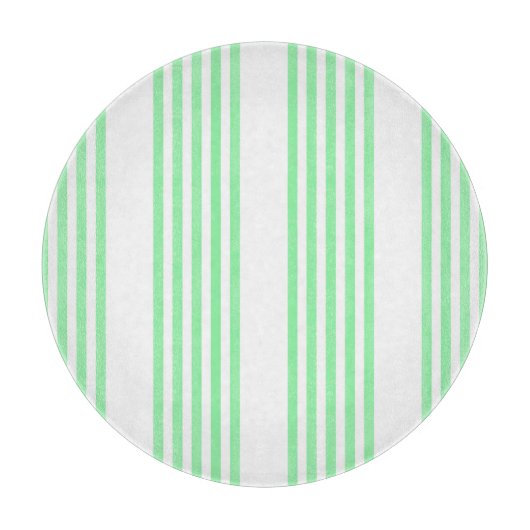 緑と白の5つのストライプパターン カッティングボード (正面)
