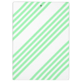 緑と白の5つのストライプパターン クリップボード (裏面)