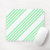 緑と白の5つのストライプパターン マウスパッド (マウス)