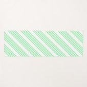 緑と白の5つのストライプパターン ヨガマット (正面(横))