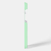 緑と白の5つのストライプパターン iPhoneケース (左側面)