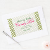 緑と白のDottyキャンディバーステッカー 長方形シール (封筒)