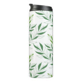 緑と白エレガントの葉 タンブラー (回転右)