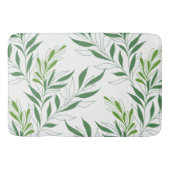 緑と白エレガントの葉 バスマット (正面)