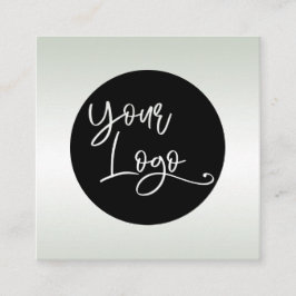 緑と白カスタムのロゴを追加しまグラデーションす スクエア名刺