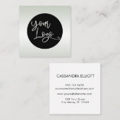 緑と白カスタムのロゴを追加しまグラデーションす スクエア名刺 (正面/裏面)