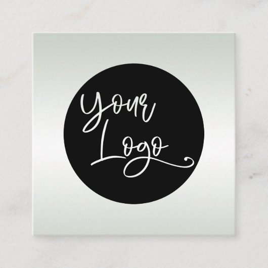 緑と白カスタムのロゴを追加しまグラデーションす スクエア名刺 (正面)