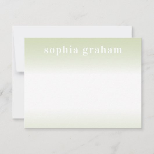 緑と白グラデーション ノートカード (正面)