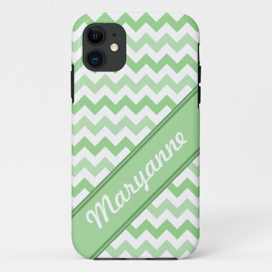 緑と白シェブロン斜め文字iPhone 5ケース Case-Mate iPhoneケース (裏面)