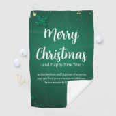 緑と白シンプルのクリスマスと新年 ゴルフタオル (インサイチュ)