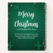 緑と白シンプルのクリスマスの日8.5インチx 11インチ ノートブック (裏面)