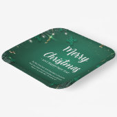 緑と白シンプルのクリスマス9"スクエア ペーパープレート (傾斜あり)