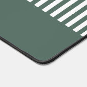緑と白ストライプのパーソナライズされたエレガントモダン デスクマット (コーナー)