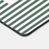 緑と白ストライプのパーソナライズされたエレガントモダン デスクマット (コーナー)
