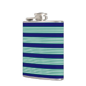 緑と白ストライプの文様 フラスク (左)