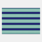 緑と白ストライプの文様 ラッピングペーパーシート (正面)