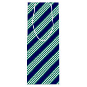 緑と白ストライプの文様 ワインギフトバッグ (裏面)