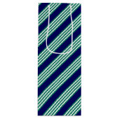 緑と白ストライプの文様 ワインギフトバッグ (正面)