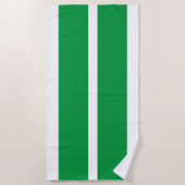 緑と白ストライプの ビーチタオル (正面)