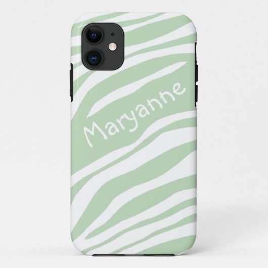 緑と白ゼブラ印刷iPhone 5ケース Case-Mate iPhoneケース (裏面)