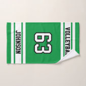 緑と白🏐バレーボール – 100カスタマイズ%  ハンドタオル (ハンドタオル)