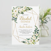 緑と白フローラ素朴ブライダルシャワー 招待状 (スタンド正面)