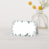 緑と白結婚の花 プレイスカード (裏面)