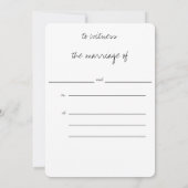 緑と白葉の結婚: 招待状 (裏面)