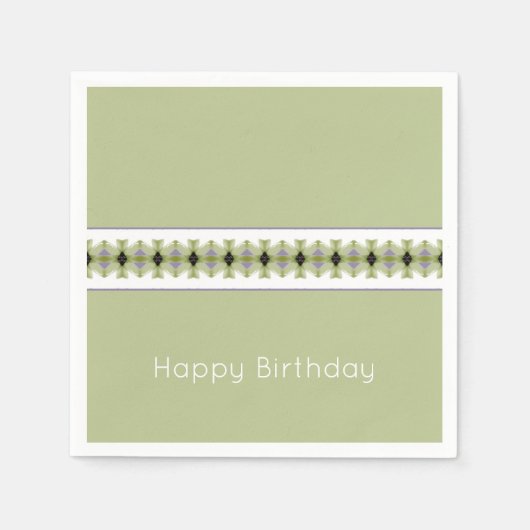 緑と白 スタンダードカクテルナプキン (正面)