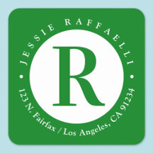 緑と白 |モノグラム差出人住所