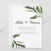 緑と白 招待状 (正面)