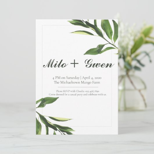 緑と白 招待状 (スタンド正面)