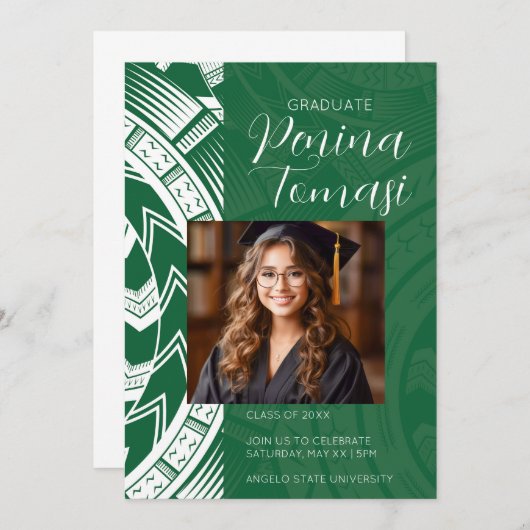 緑と白 招待状 (正面/裏面)