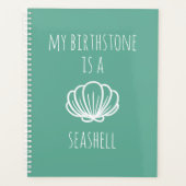 緑と白My Birthstone is a Seashell プランナー手帳 (正面)