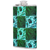 緑と空の青いチェスまたはシアン、長方形 フラスク (左)