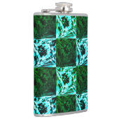 緑と空の青いチェスまたはシアン、長方形 フラスク (右)