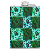 緑と空の青いチェスまたはシアン、長方形 フラスク (裏面)