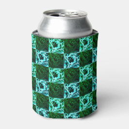 緑と空の青いチェスまたはシアン、長方形 缶クーラー