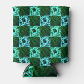 緑と空の青いチェスまたはシアン、長方形 缶クーラー (正面)