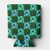 緑と空の青いチェスまたはシアン、長方形 缶クーラー (裏面)