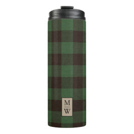 緑と素朴黒のバッファロープライドのモノグラム タンブラー