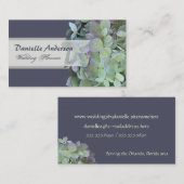 緑と紫のあじさい名刺テンプレート 名刺 (正面/裏面)