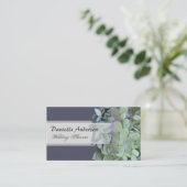 緑と紫のあじさい名刺テンプレート 名刺 (スタンド正面)