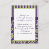 緑と紫のエンクロージャストライプカードとダマスク エンクロージャーカード (裏面)