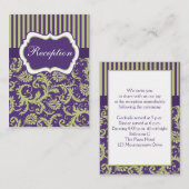 緑と紫のエンクロージャストライプカードとダマスク エンクロージャーカード (正面/裏面)