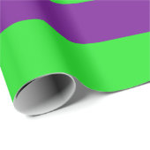 緑と紫のオーニングのストライプ ラッピングペーパー (ロールコーナー)