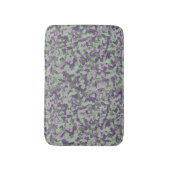 緑と紫のカモフラージュ抽象画 バスマット (正面縦)