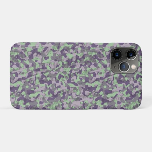 緑と紫のカモフラージュ抽象画 Case-Mate iPhoneケース (裏面(横))