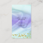 緑と紫のグリッターキャンドル気に 名刺 (裏面)