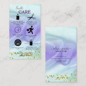 緑と紫のグリッターキャンドル気に 名刺 (正面/裏面)